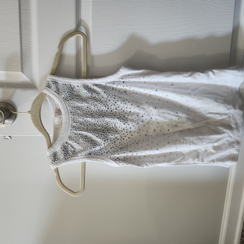 White Tank Top with Silver Studs